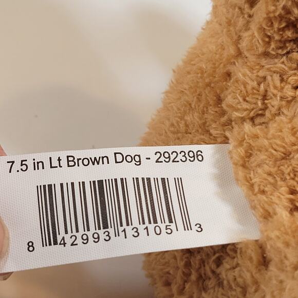 Light Brown Dog Plush Stuffed Animal 7" Red Plaid Earmuffs Scarf Soft Toy Corgi - Picture 15 of 15